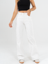 Ref: 069068 Pantalón mom flare,, tiro alto, tono ivory, con rayas