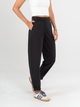 Ref: 069153 Pantalón slouchy, stretch, sin prense, tiro alto, tono negro, detalle en pretina