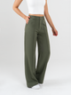 Ref: 069333 Pantalón mom flare, sin prenses, corte en pierna, tejido plano liviano, tono verde, tiro alto