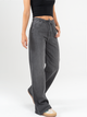 Ref: 065237 Pantalón straight leg, denim liviano, rígido, tiro alto, tono gris medio