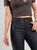 Ref: 065163 Pantalon Skinny, stretch, tiro alto, tono negro, efecto cuero